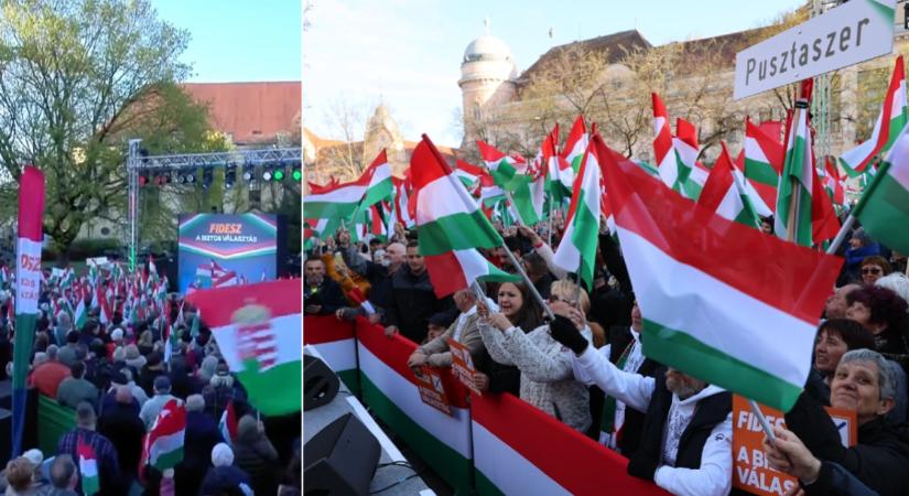 Megtelt a Kossuth tér Szentesen: elképesztő tömeg kíváncsi Orbán Viktor beszédére