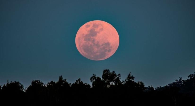 Rózsaszínbe borult az égbolt hajnalban, különleges telihold érkezett
