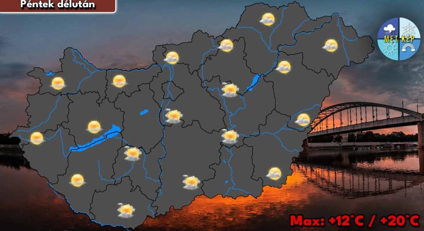 Északnyugat felől csökken a felhőzet, szeles idő várható
