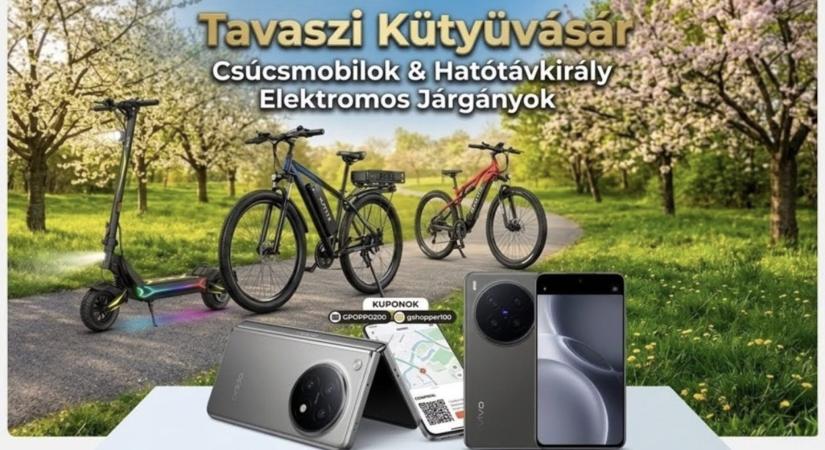 Tavaszi kütyüvásár a Gshoppernél – Csúcsmobilok és hatótávkirály elektromos járgányok akciósan