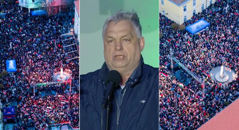 Megtelt a Savaria tér: elképesztő tömeg előtt mondott Orbán Viktor Szombathelyen