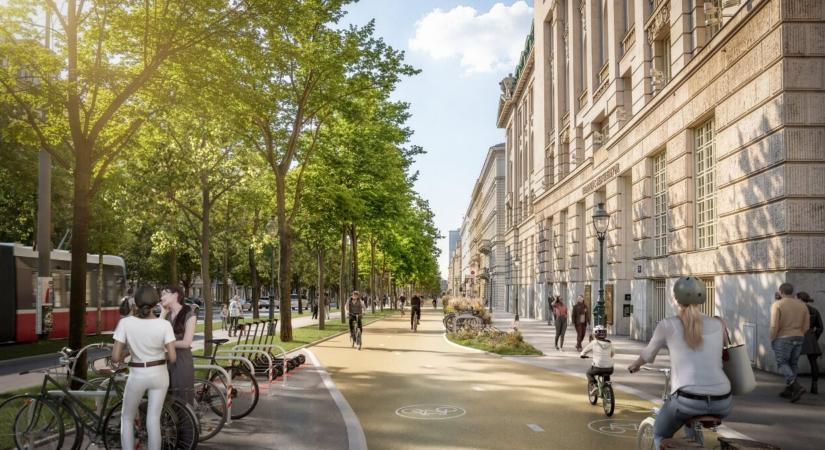 4,5 méter széles bicikliutakkal és több zölddel újítják meg a bécsi Ringet