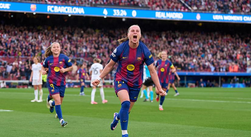 Női BL: a Barcelona másodszor is kiütötte a Real Madridot, elképesztő fölénnyel jutottak a négy közé – videóval