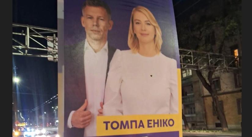 Debrecenben ukrán feliratos, kamu tiszás plakátok bukkantak fel