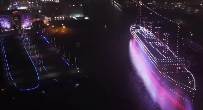 Ez a drónshow mindenkit lenyűgözött: a Titanic újra útnak indult – videó