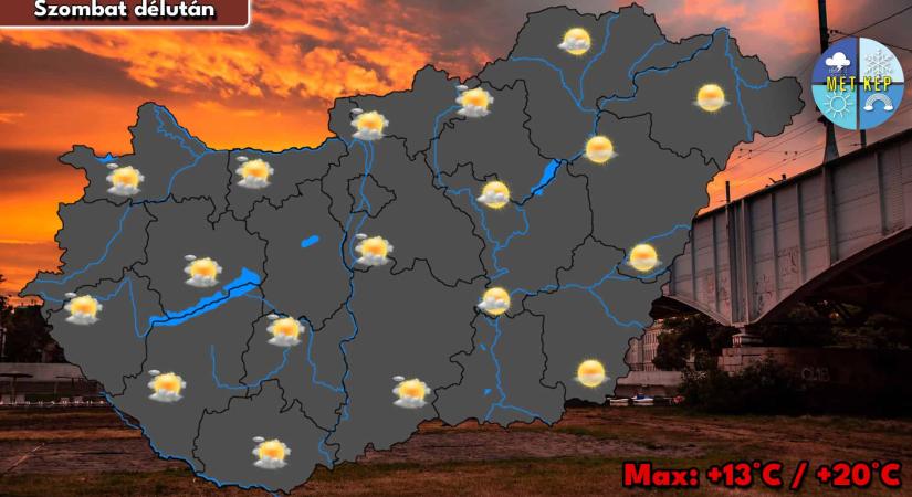 Szombaton ismét megnövekszik a felhőzet