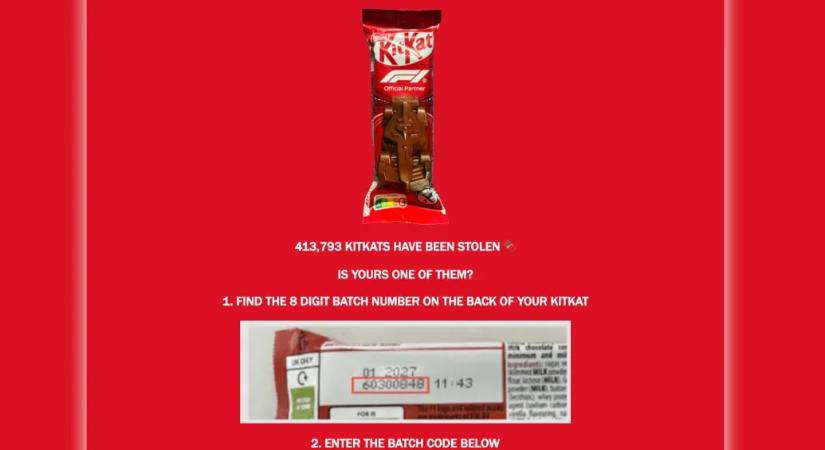 Annyira szeretné tudni a Nestlé, hova tűnt a 12 tonna ellopott KitKat, hogy külön csokifigyelő oldalt nyitott