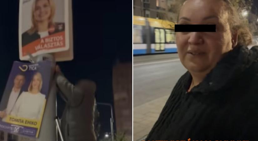 Videó: rajtakapták Debrecenben a lejárató plakátokat kihelyező fideszes aktivistákat