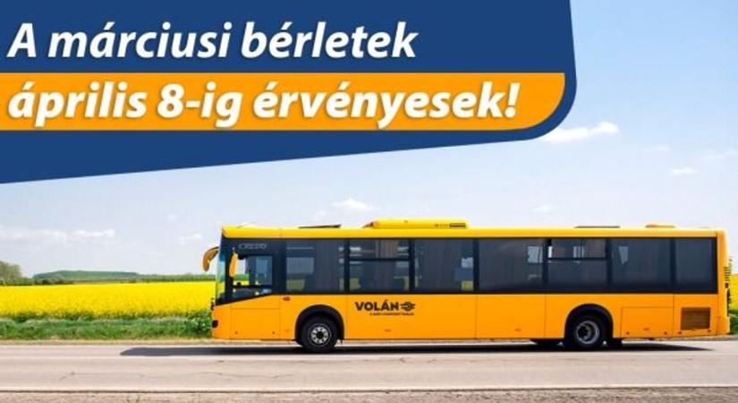 Jó hír az utazóknak: április 8-ig érvényesek a márciusi buszbérletek
