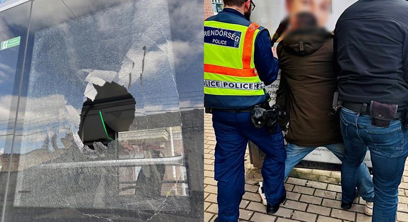Egy férfi kipróbálta az ablaktörő kalapácsot az egyik debreceni buszon