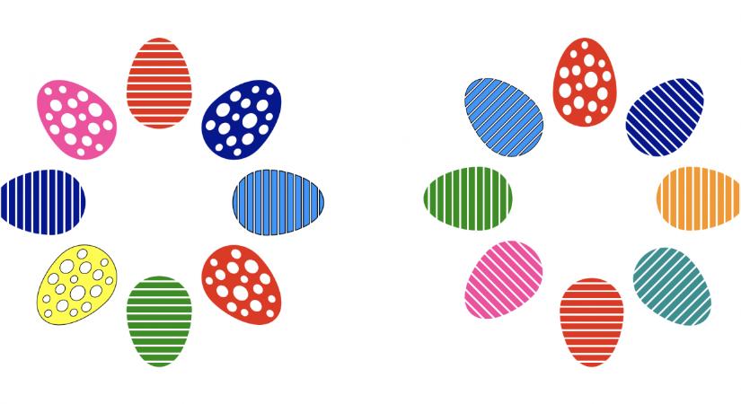Át tudod színezni a tojásokat úgy, hogy csak az egyik legyen pöttyös?