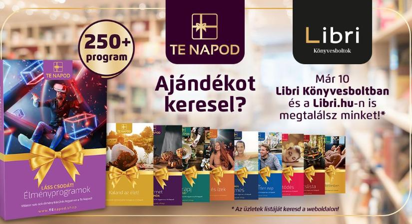 Már a Librinél is elérhetőek a Te Napod élménycsomagok!