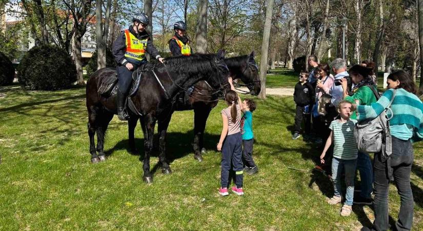 Lovas rendőrök vigyáztak a biztonságra a Balatonnál