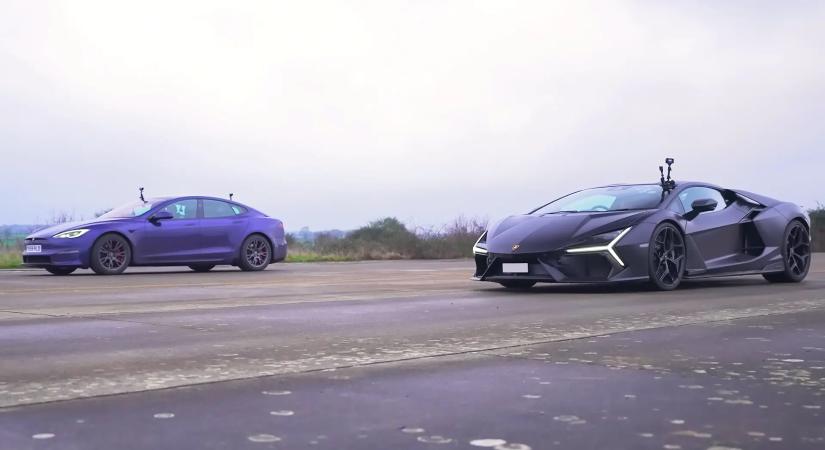 Vajon legyőzi a leggyorsabb Lambo a leggyorsabb Teslát? Videón a válasz!