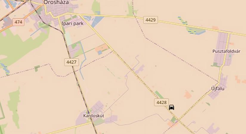 Árokba hajtott egy autó Orosháza és Kaszaper között