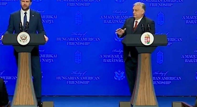Videó: Orbán kézmozdulata elárulta, hogy nem annyira biztos a választási győzelmében, mint J. D. Vance