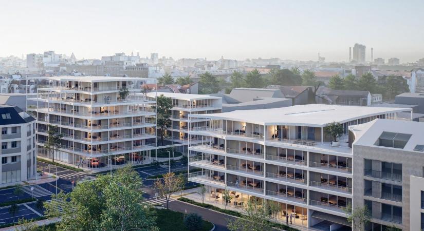 Mintha léggömbök emelnék az ég felé: látványos képeken a Debreceni belvárosába tervezett lakópark