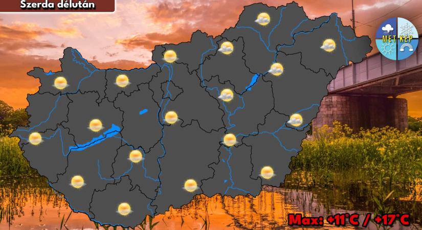 Marad a szeles idő, délutánra a felhőzet is megnövekedhet