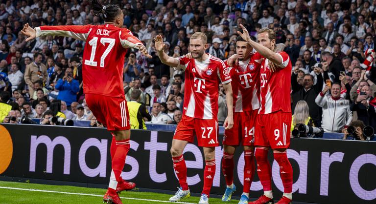 A Bayern München a Real Madrid otthonában aratott sikerrel a BL-elődöntő küszöbére ért