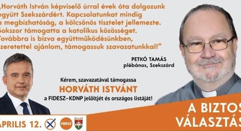 „Elküldöm a parancsnokának” – írta a szekszárdi plébános a cserkésznek, aki kifogásolta, hogy a pap nyíltan a fideszes jelölt mellett kampányol