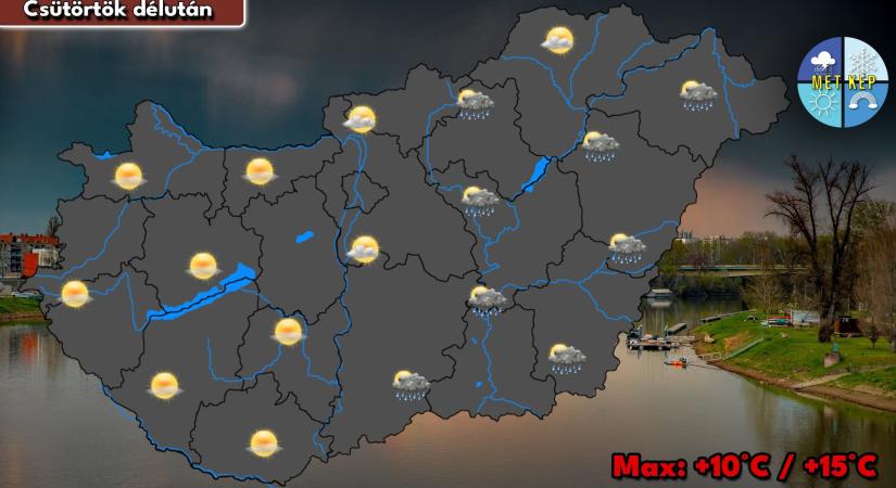 Keleten záporok tarkíthatják az időjárást