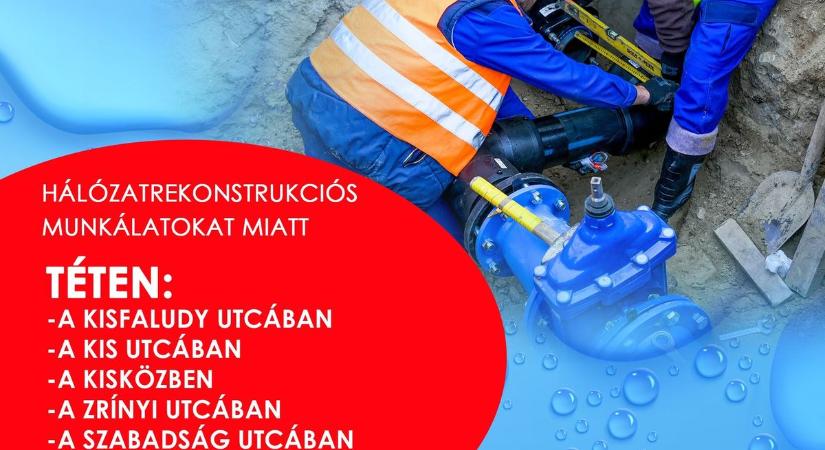 Ezen a napon nem lesz víz Tét több utcájában