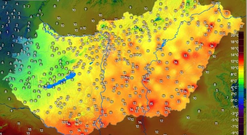 Brutális különbségek: Hódmezővásárhelyen 15 fok, Sopronban 1,5