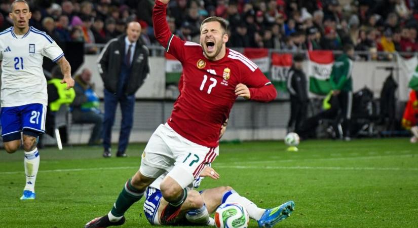 Súlyos következménye lett a görög játékos becsúszásának, műteni kell a magyar válogatott támadót