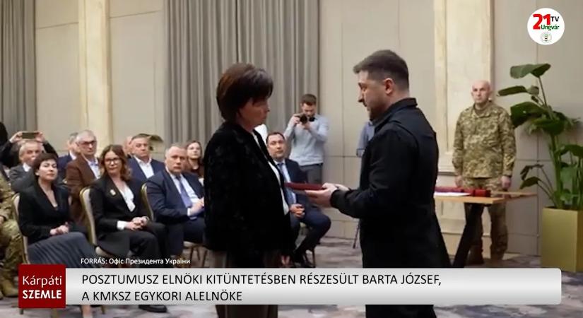 Posztumusz elnöki kitüntetésben részesült Barta József, a KMKSZ egykori alelnöke (videó)