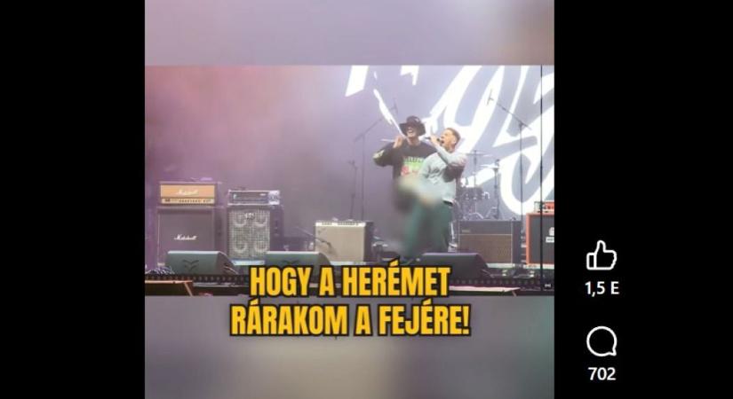 Botrányba Puzsér Róbert rendezvényén: a Hősök terén mutogatta a heréjét egy tiszás rapper (VIDEÓ)