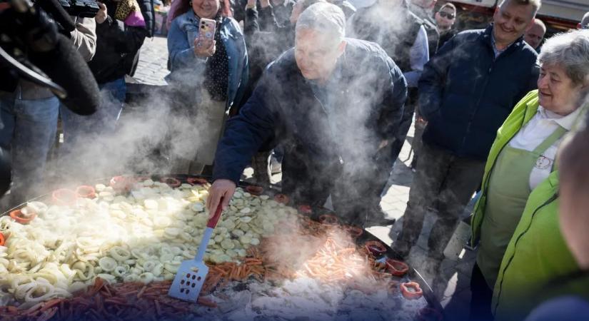 Orbán Viktor a piaci forgatagban a munkából is kivette a részét