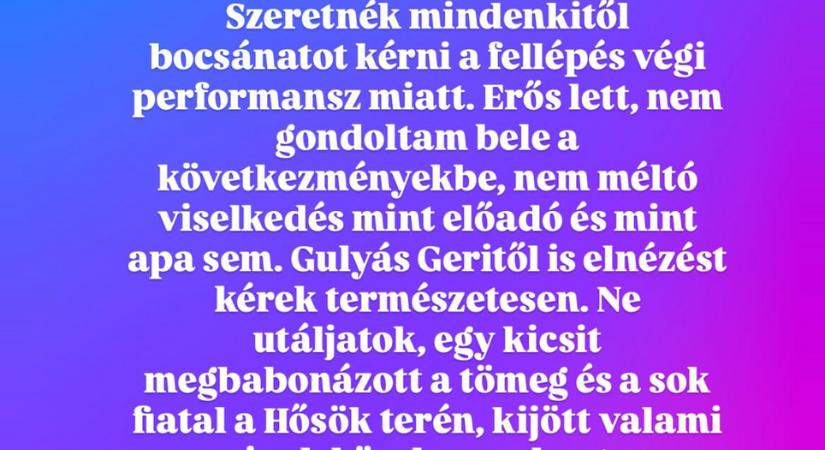 Eckü bocsánatot kért a herés produkciója után: Nem gondoltam bele a következményekbe
