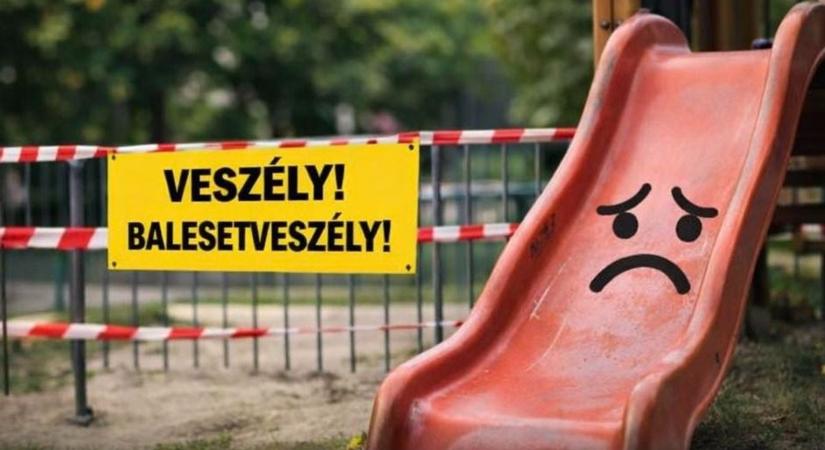 Lezárták a játszóteret, mert balesetveszélyes