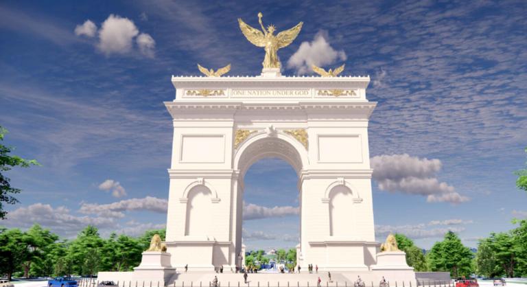 A Trump-adminisztráció bemutatta a 76 méter magas „Diadalív” terveit