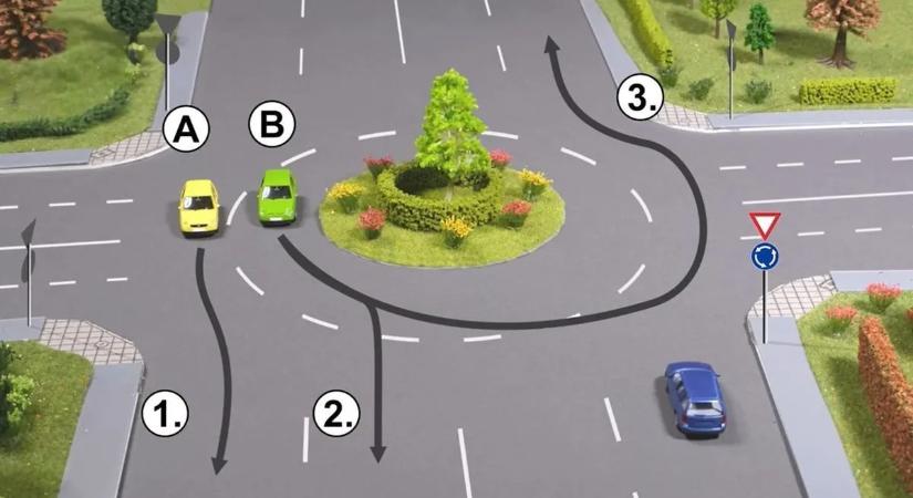 KRESZ-teszt: Ön átmenne ezen a trükkös körforgalmi feladaton?