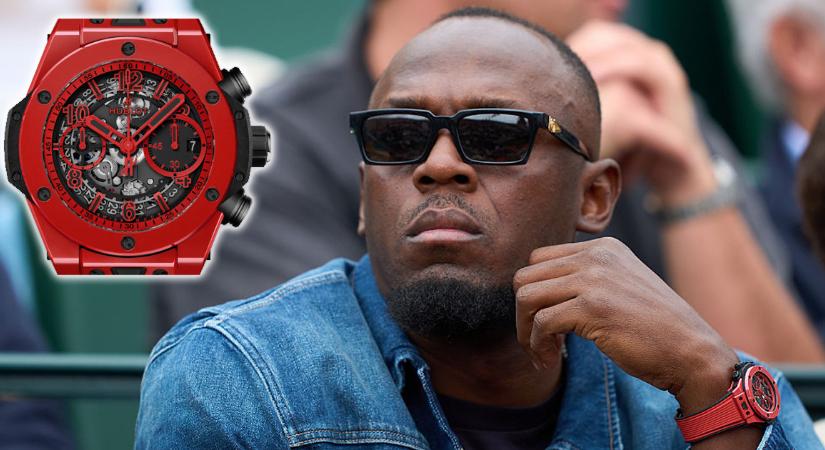 Piros Hublot vonzza a tekinteteket Usain Bolt csuklójára