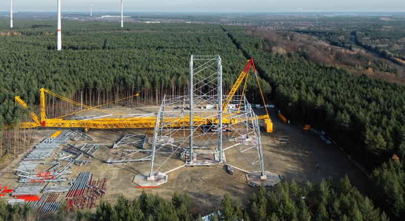 Németország egykori szénbányászati régiójában építik a világ legmagasabb szélturbináját