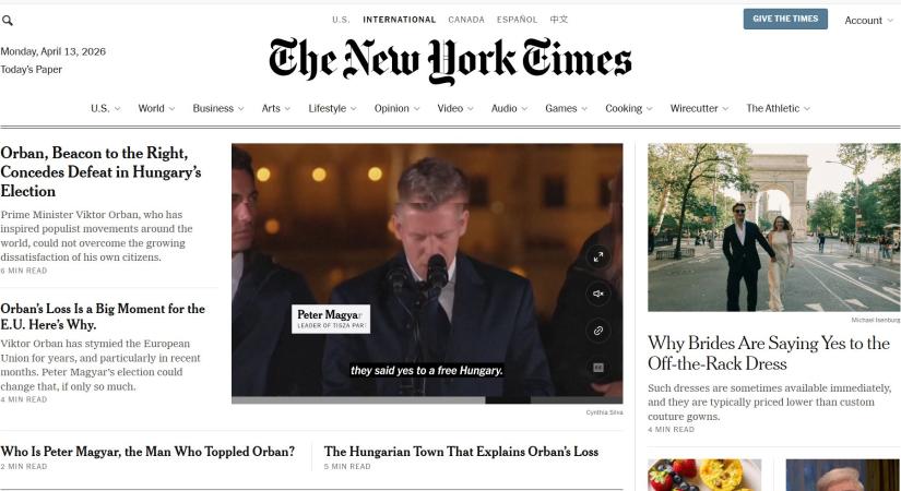 Választás 2026: Címlapra került a Tisza választási győzelme a nemzetközi sajtóban