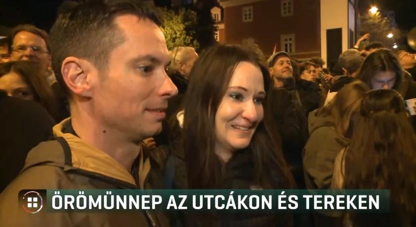 Örömtánc és karneváli hangulat: Hegedűs Zsolt tánca és a Tisza Párt győzelmének ünneplése az utcákon