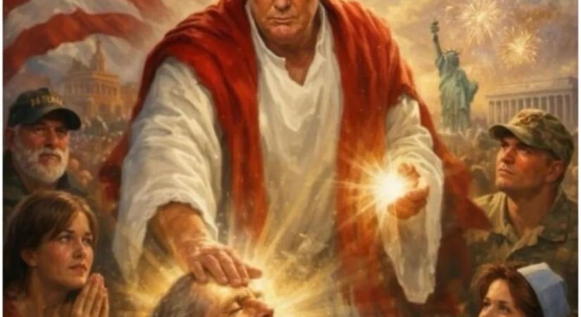Trump megpróbálta elmagyarázni, miért ábrázolta magát Jézusként