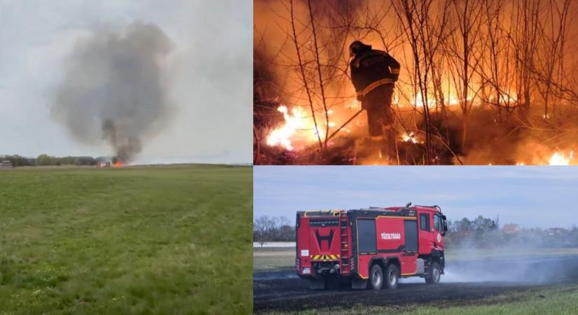 Hátborzongató videó: egyre csak kúsztak és kúsztak a pusztító lángok a szabolcsi tanya és üzem felé!