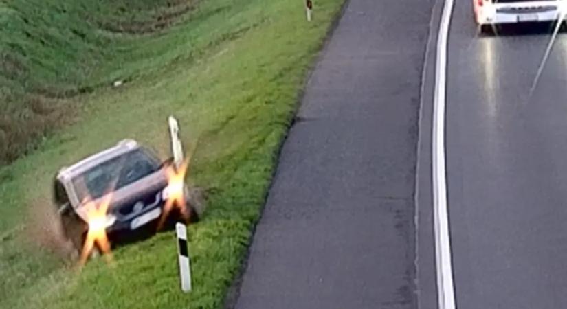 Dráma az M1-esen: senki nem segített a balesetet szenvedett autósnak – videó