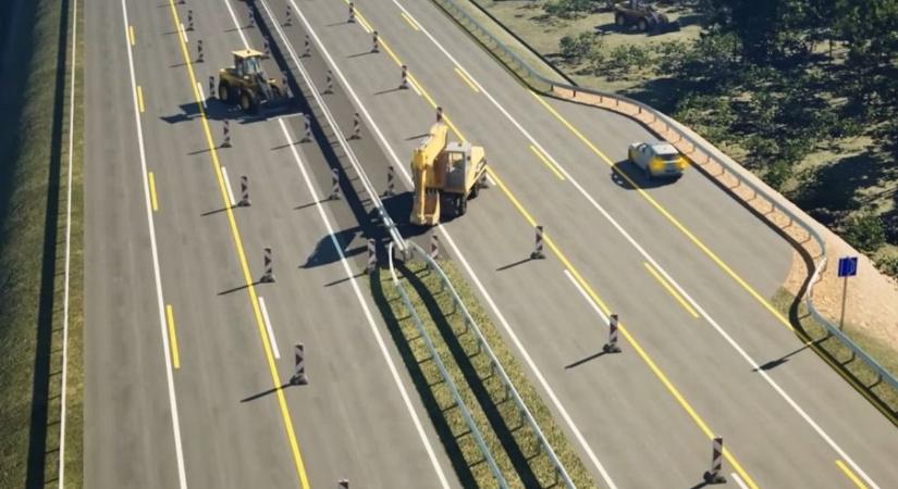 Új forgalmi rend az M1-esen Bicskénél: könnyebb sávváltás segíti a haladást Budapest felé - videó