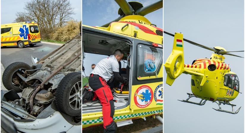 Kisgyermek is utazott a szörnyen összetört autóban, mentőhelikoptert küldtek a hajdú-bihari balesethez! - fotók, videó!
