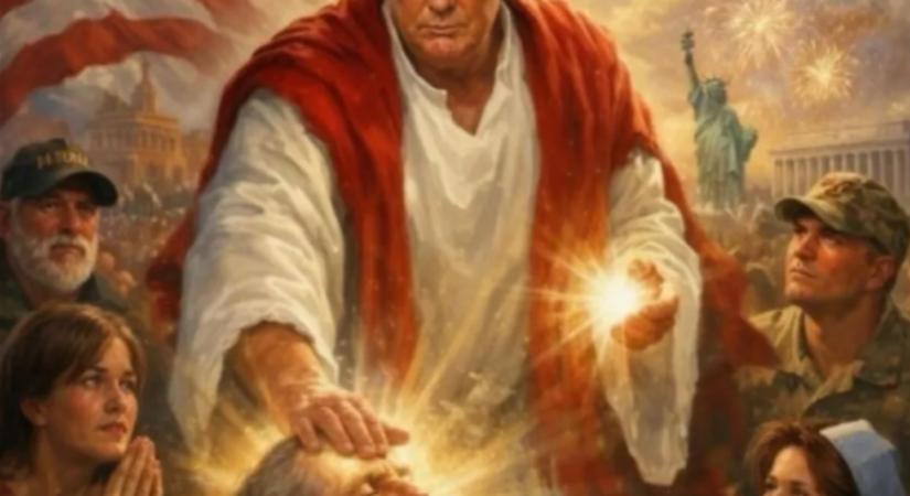 Istent játszott Trump: kézrátéttel gyógyít