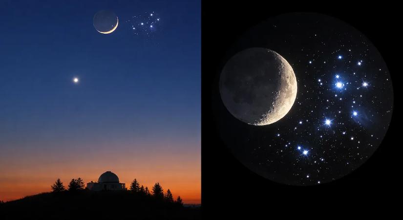 Ritka égi látvány április 19-én: Szabad szemmel is látható lesz a Hold és a Vénusz randevúja