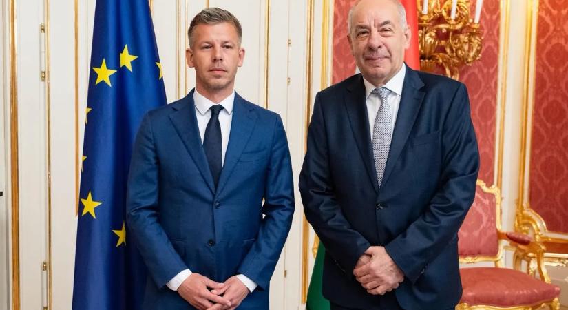 Sulyok Tamás köztársasági elnök fogadta Magyar Pétert – fotó