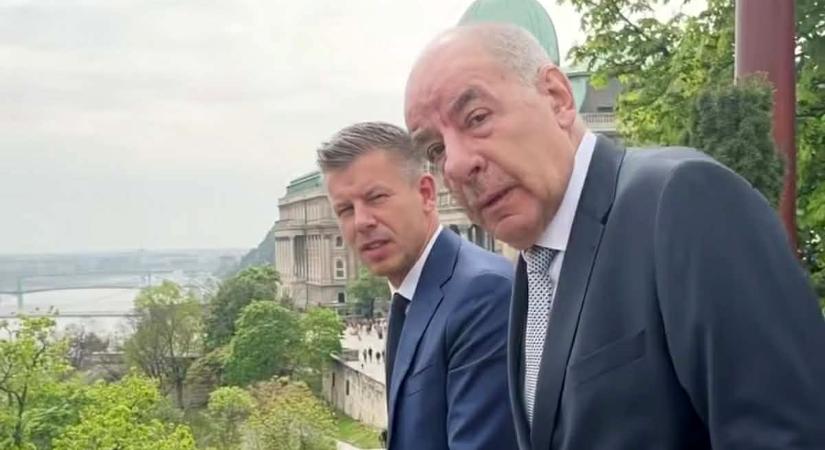 Magyar Péter kiszúrta Orbán Viktort a szomszéd teraszon – videón a pillanat