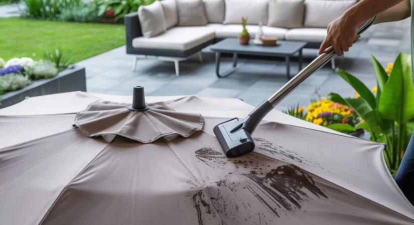 Makacs foltok a napernyőn? A magasnyomású mosás csak ront a helyzeten