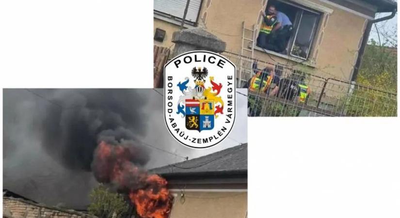 Égő ház ablakán másztak ki a rendőrök egy idős férfival